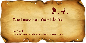 Maximovics Adrián névjegykártya